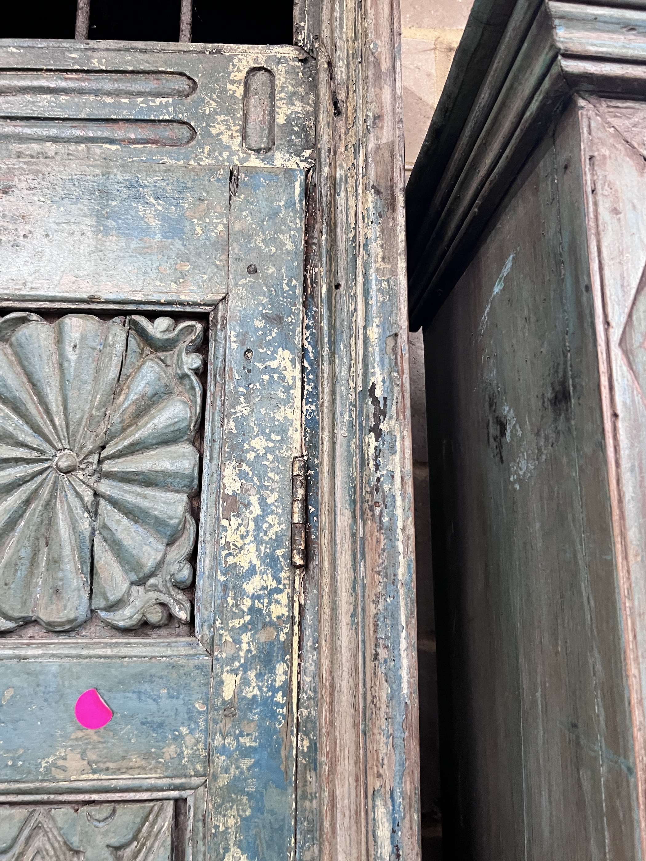 An Indonesian painted hardwood tall cabinet, width 81cm, depth 39cm, height 247cm